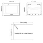 Das Foto zeigt die technische Zeichnung des MT8052iP mit 128 × 102 mm und Einbauausschnitt von 119 × 93 mm