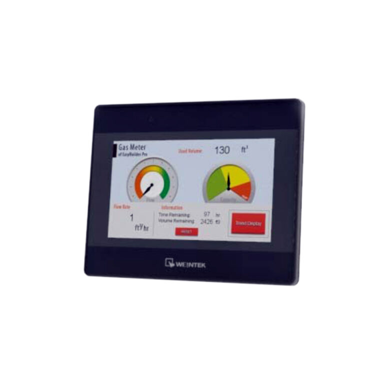 Das Foto zeigt das Weintek MT8052iP 4,3″ Touchpanel mit 480 × 272 px, Kunststoffgehäuse und IP65-Front
