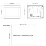 Technische Zeichnung des MT8106iP mit 271 × 213 mm und Einbauausschnitt von 260 × 202 mm