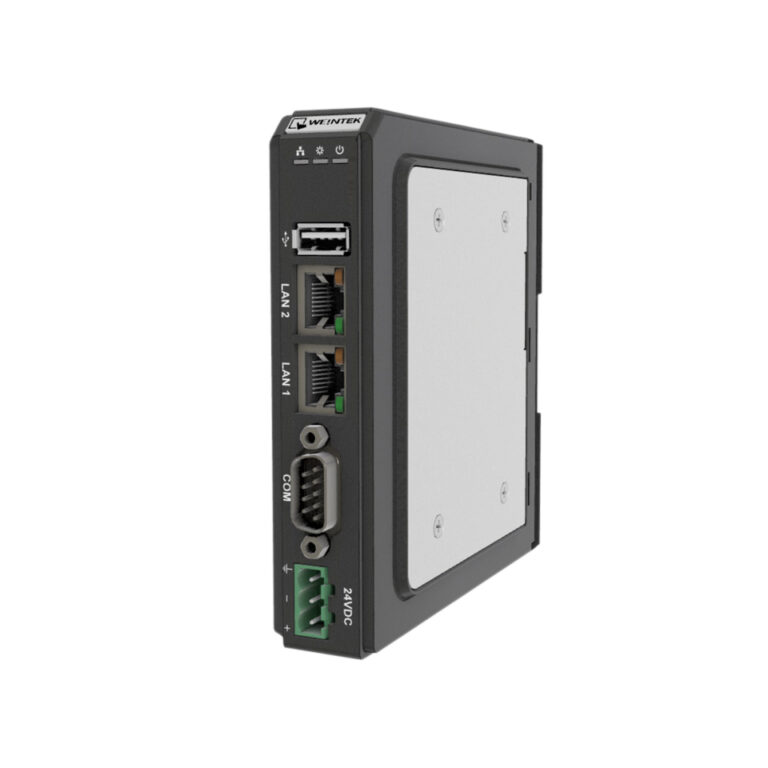 Das Foto zeigt das Weintek cMT-SVRX-822 Headless HMI mit Kunststoffgehäuse und lüfterlosem Design