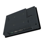 Rückansicht des cMT3108XP mit robustem Kunststoffgehäuse, Batteriefach und lüfterlosem Design für Industrieanwendungen