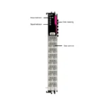 Das Foto zeigt das FL3203-Modul von INVT in einer magentafarbenen Ausführung mit Status- und Signalanzeige, sowie mehreren Klemmenreihen für Thermoelementeingänge.