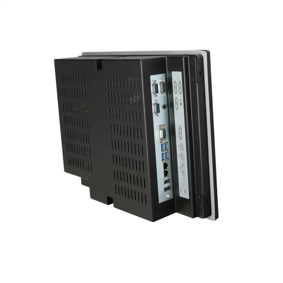 Rückseite des CM-NP5615-A Panel-PCs mit Schnittstellen