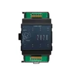 EAP E8DO-OCP Erweiterungsmodul für MODUL-2020, Frontansicht mit 8 Status-LEDs, Push-in-Klemmen oben/unten und seitlichem Systembus-Stecker.