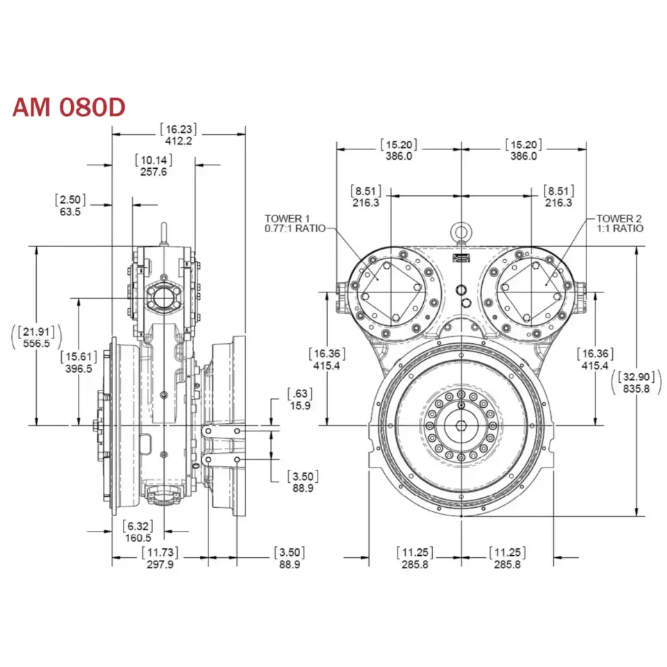 Twin Disc Am080d Abmessungen