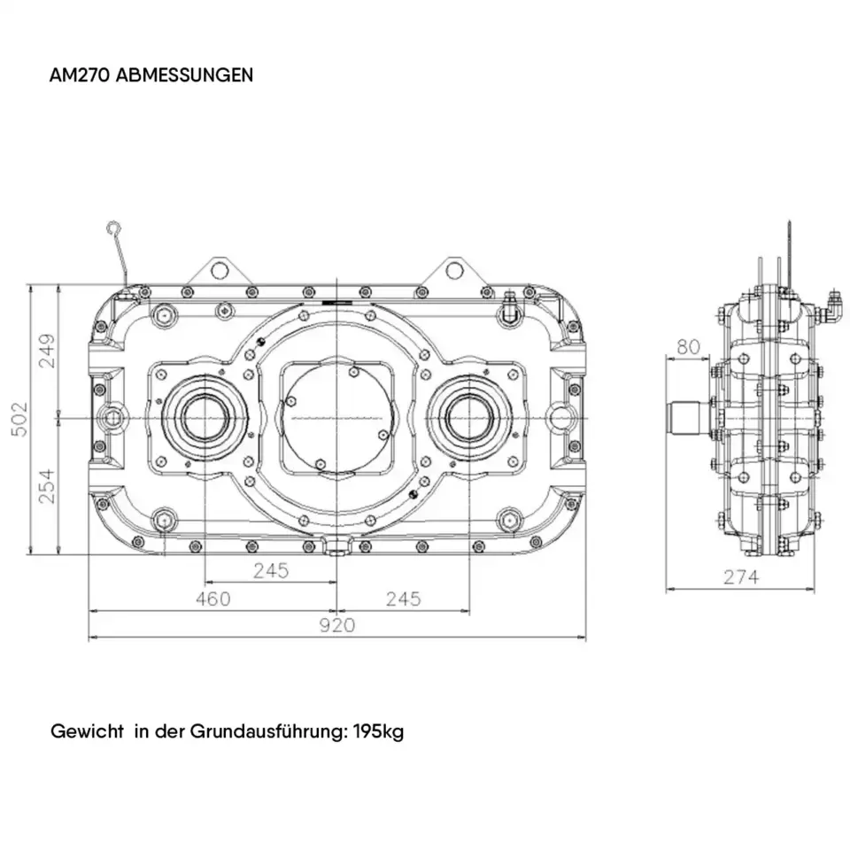 Twin Disc Am270 Abmessungen