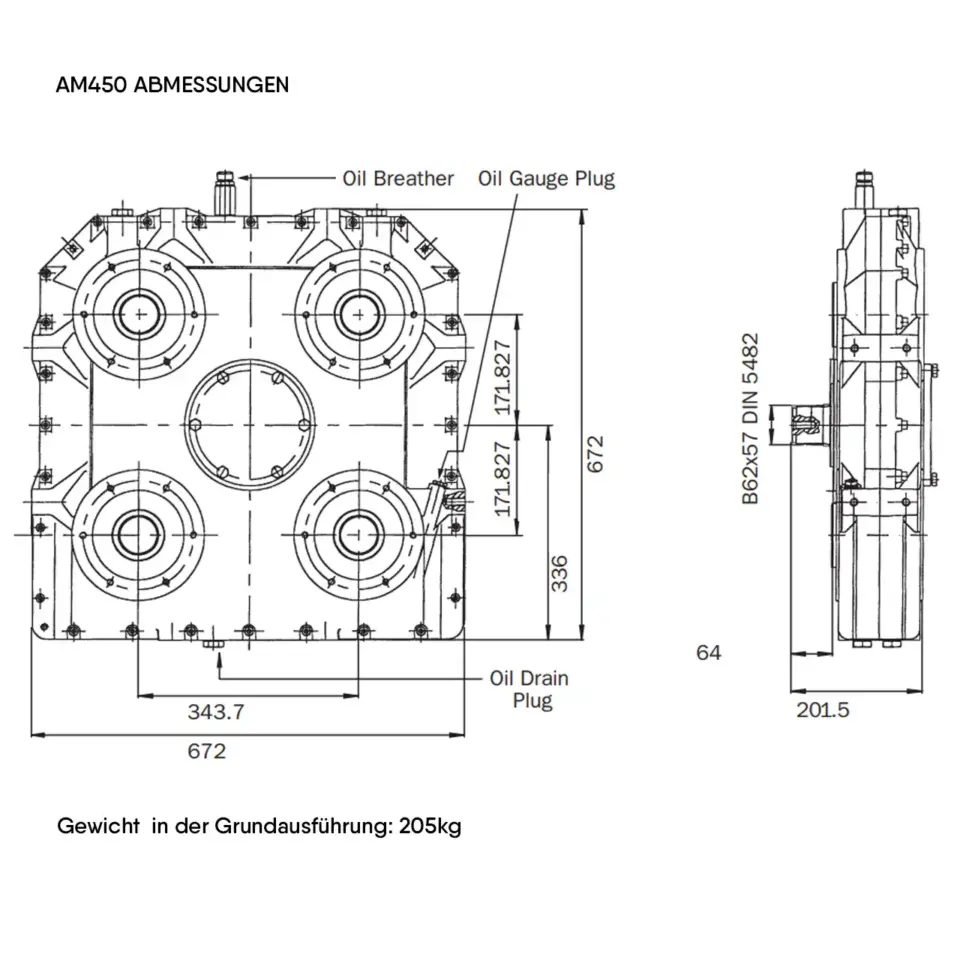 Twin Disc Am450 Abmessungen
