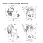 Technische Zeichnung Funk 2000 Serie mit Abmessungen und Anschlussbildern